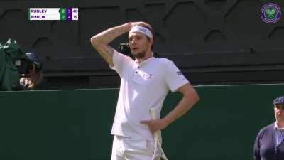 This dive from Rublev to bring up match point