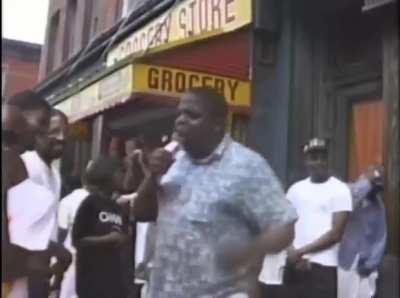 Notorious B.I.G.'s legendary freestyle at Bed Stuy, Brooklyn (1991) at the age of 19