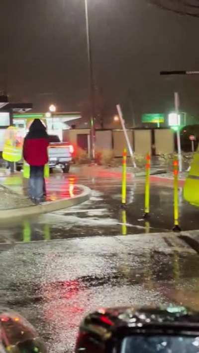 These funny things Chick-fil-a employees wear in the rain