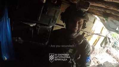 Translated: A first-person video from the Ukrainian commander, Comrade Datsyk from the 3rd Assault Brigade (3 OSHBr), shows the 