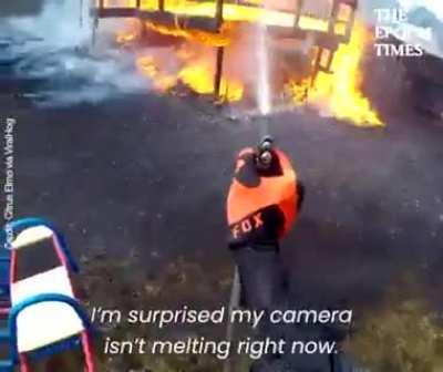 Biker Becomes A Fire Fighter as House Almost Burns Down. So Brave!