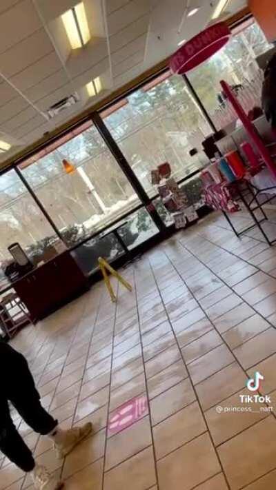 HMF Because a dozen chicken nuggets is 50 chicken nuggets, claims woman wearing parallel downward facing fanny pack and facemask.