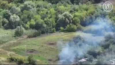 Soldiers of the 35th Regiment of the National Guard of Ukraine inflict fire on the enemy with artillery and FPV. Pokrovske direction. 