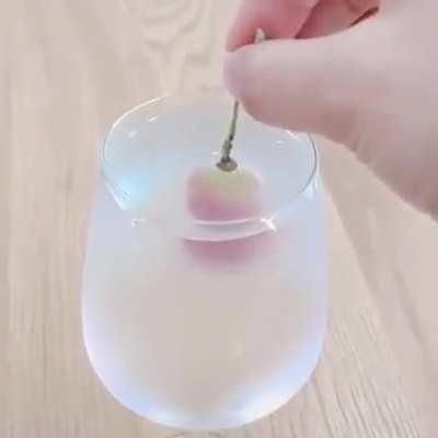 Frozen grape + chilled water.