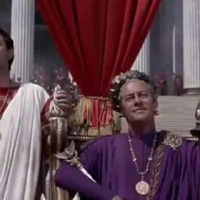 One of the most expensive scenes of CGI-less Hollywood (63 million dollars USD today). Movie: Cleopatra (1963)