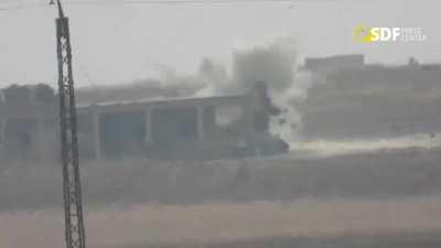 SDF ATGM attack on a TFSA pickup truck in Syria