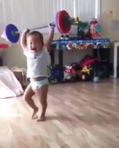 Lifting baby- very strong and loud