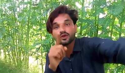 his is a Mewati YouTuber Ahsan Mewati Pakistani. He lives in India but considers himself a Pakistani and therefore has Pakistani in his YouTube name listen to him, clearly, threatening Hindus what he would do to them. He’s even telling Indo, as you are co