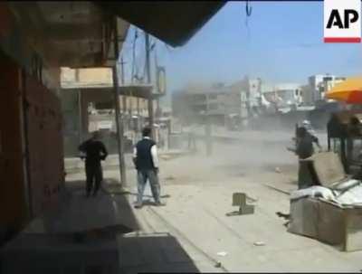 Iraqi insurgent attack Coalition Forces position in Ramadi,2006.