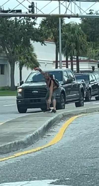 Florida Man just doing it is his way. The music was perfect timing.