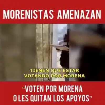 Los serviles de la nación comprando votos con despensas y amenazando a la gente