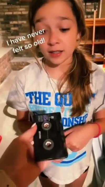 Kid discovers a cassette tape