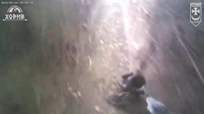 Epic trench fight of a Ukrainian soldier (the call-sign 