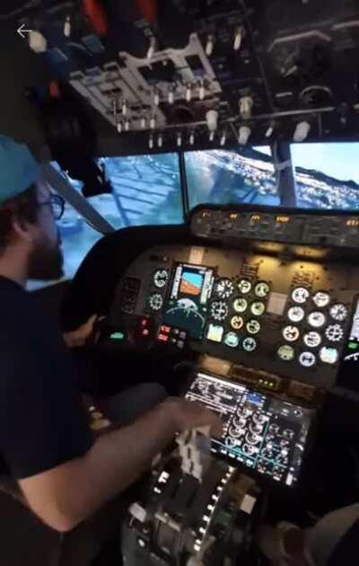 This is a homemade cockpit flight simulator