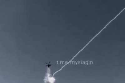 The moment of destruction of the Russian KA-52 &quot;Alligator&quot; &quot;Eternal Flight Brothers&quot;