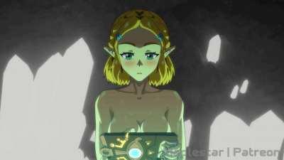 Zelda’s bath time is interrupted by Link (Maplestar)[Zelda: Tears of The Kingdom]