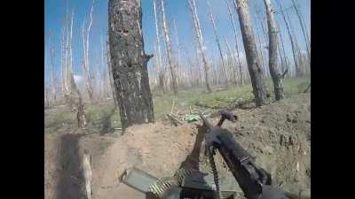 POV video of the fight from the bodycam of a Colombian soldier ( kharkiv region )