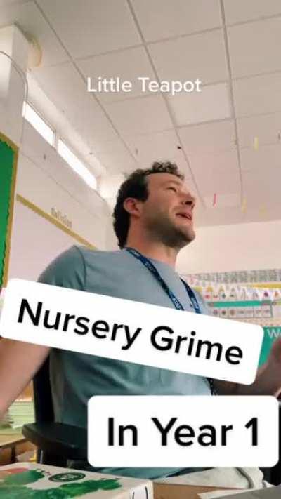 Year 1 school teacher rapping Skepta - That's Not Me nursery remix to kids lol