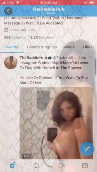 Instagram Baddie M@tti Marr0ni Loves Playing In The Shower! Twitter:@thebaddiehub