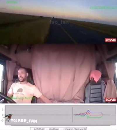 Truck driver dozing off while driving