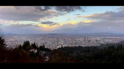 Timelapse of a Rainy Portland Sunset.