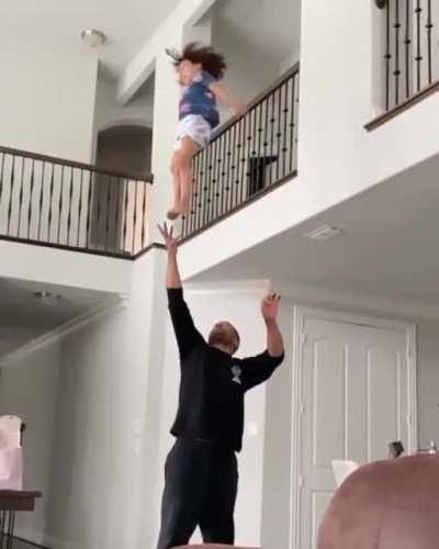 Partner Stunting Training With Dad