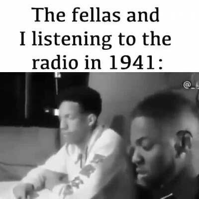 They boys listening to music in 1941 caw caw