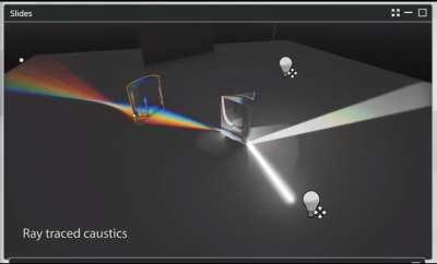 Cool tidbit, UE4 RTX getting ray traced caustics and simulating prism rainbow.