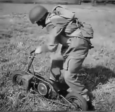 The welbike- a British motorcycle fitted in an air drop canister for use during WWII