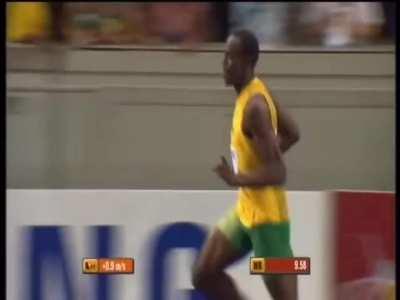 When Usain Bolt's broke his own 100m world record at the World Athletics Championships Berlin, 2009