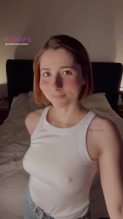 no bra + white top = perfection 