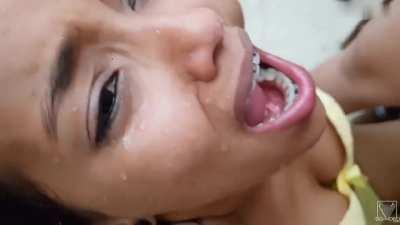 Forced to swallow her sweet piss