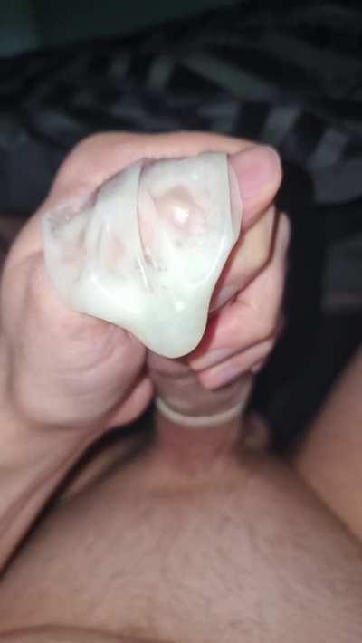 Filling this condom wishing it was your mouth