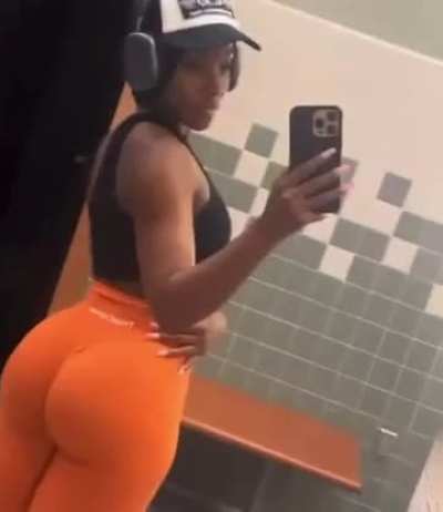 Fat ass in orange