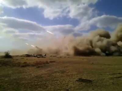 Kenya Defense Forces shell Al-Shabaab positions in Jubaland, Somalia. Late January 2019.