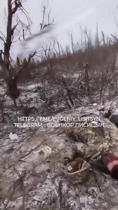 Ukrainian soldier rescued by Russian soldiers, near Avdiivka, March 2024