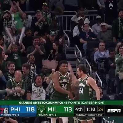 Giannis Dunks on Ben Simmons, Goes Down the Court Saying 