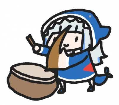 Gura playing drum be like...