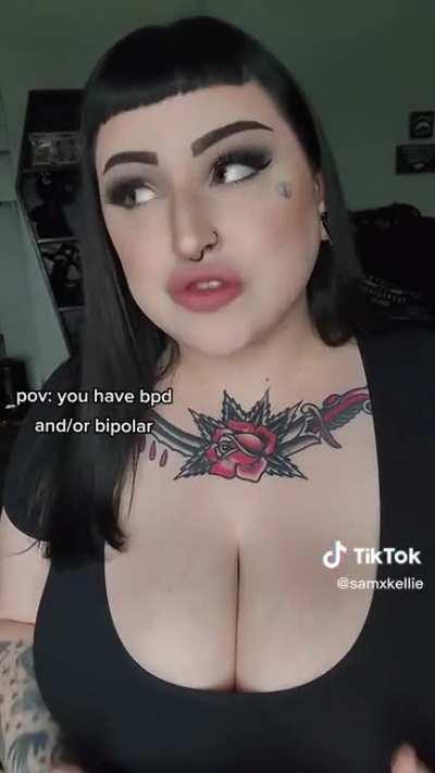 Big boobs goth girl