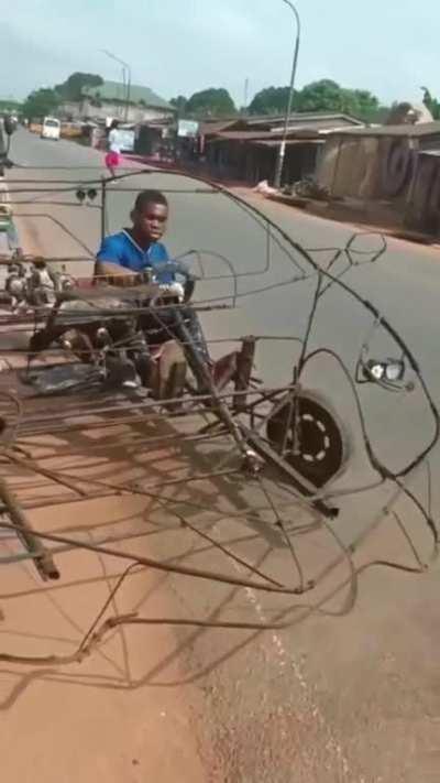 This Nigerian man built his own car from scraps