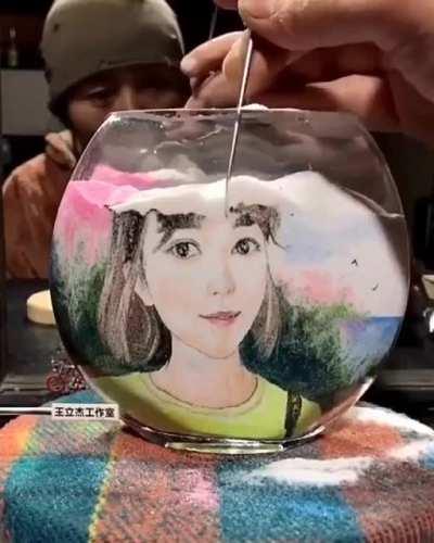 This artist who makes double sided art with sand!