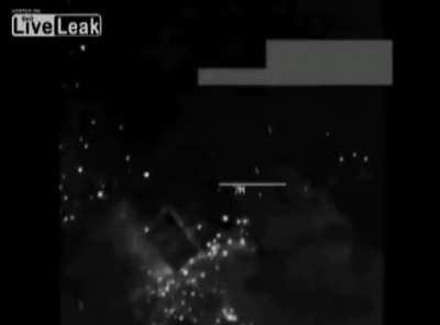 US Airforce air strike on isis tank.