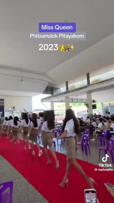 An all-boys school in Thailand. hold the contest for Miss Queen 2023