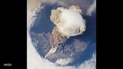 Volcanic eruption from international space station