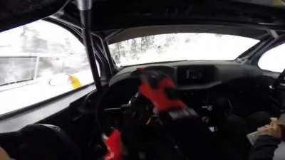 This is how rally in snow looks from the drivers perspective