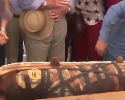 The first time the mummy tomb was opened, sealed for 2500 years