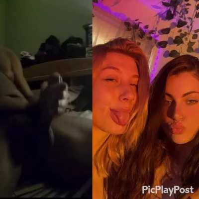 Hanna and Krissy love watching big black cocks cum