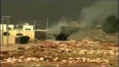 Syrian T-72 fights against FSA (Free Syrian Army) T-55