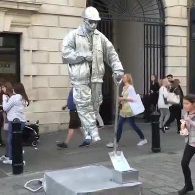 Floating street performer