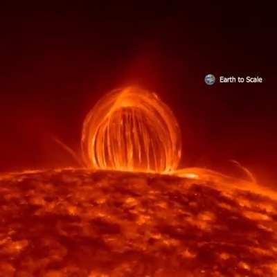 This video of Sun's Plasma rain larger than the earth captured by the Solar Dynamics Observatory Spacecraft over 9 hours.